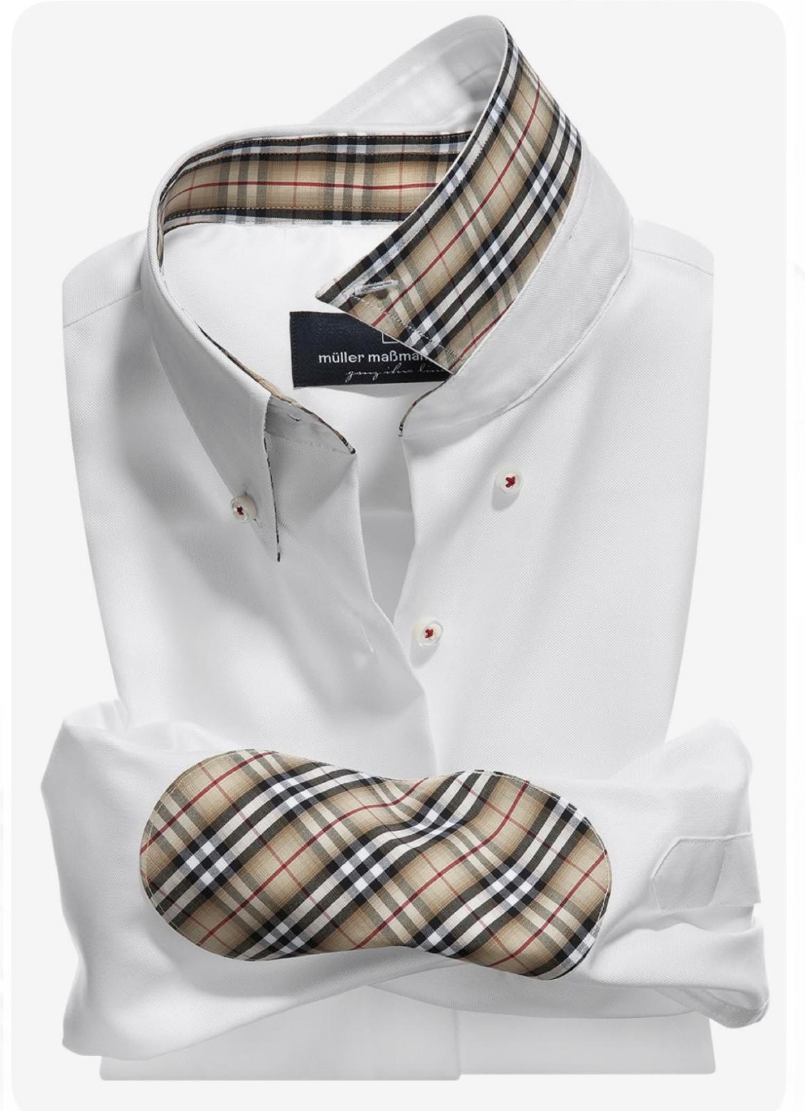 White Contrast Collar Shirt — Shaniel Bespoke Tailor